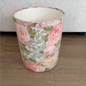Martha Stewart Floral Waste Bin - Pink and Green